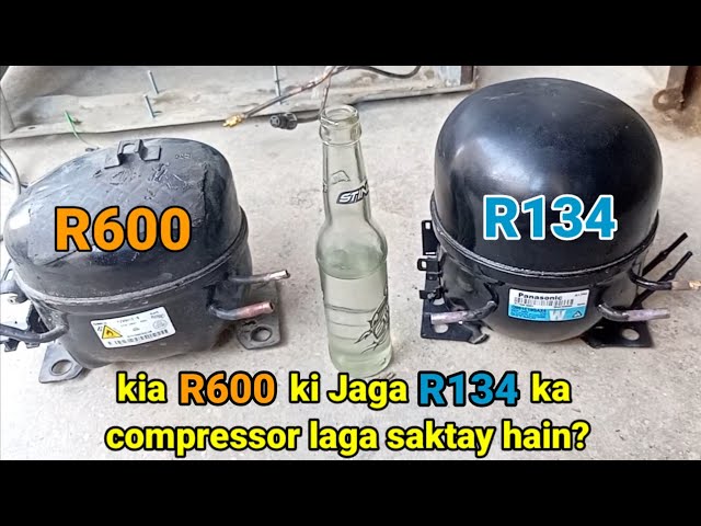 R600a compressor replaced with R134a compressor full tutorial| R600 removed R134 installed