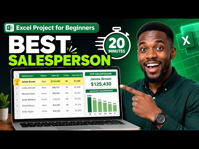 Excel Project for Beginners: Find Your Best Salesperson in 20 Minutes