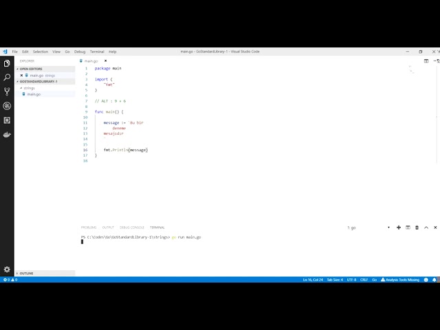 Go Programlama : Tek Satırlı ve Çok Satırlı String Kullanımı