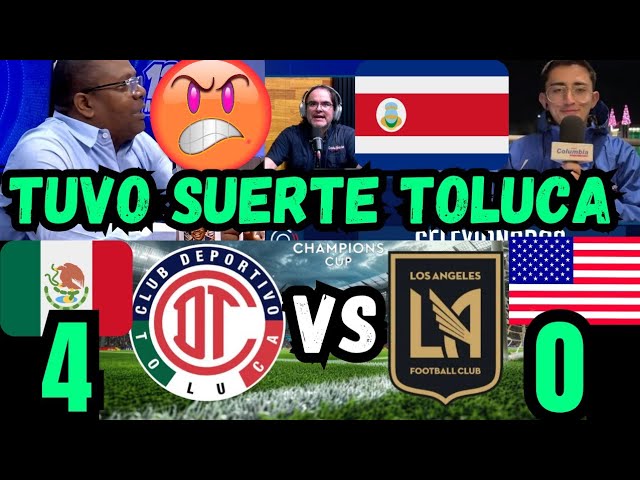 Costa Ricans erupt in celebration of Toluca's rout of Los Angeles in the Concacaf Champions Leagu...