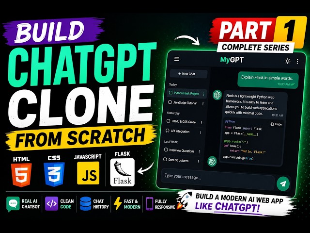 Build ChatGPT Clone with HTML, CSS & JavaScript | Part 1 | Complete Beginner Tutorial (Hindi/Urdu)