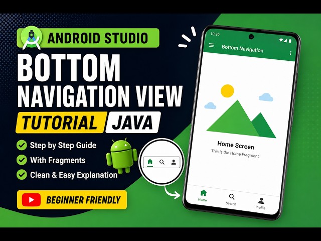 Android Studio Bottom Navigation View Tutorial | Java + Fragments | Step-by-Step for Beginners