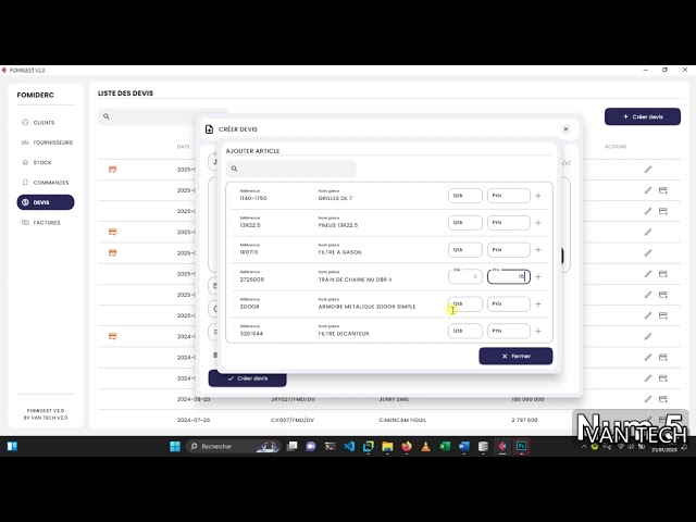 Python - flet --  Gestionnaire de factures