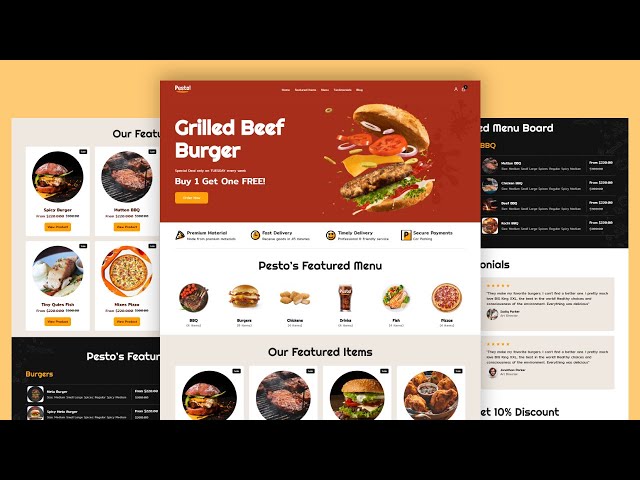 Responsive Restaurant Website Using HTML CSS & JavaScript