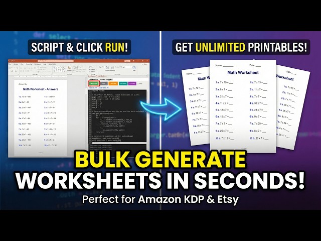 How to Bulk Create Math Worksheets for Amazon KDP & Etsy - CodedSlide PowerPoint Addon
