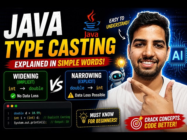 Java Type Casting Explained in Simple Words | Widening vs Narrowing in Java
