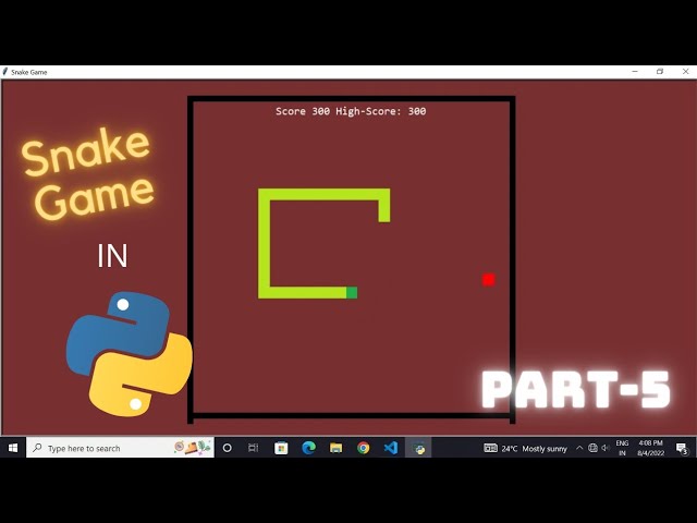 Python snake game tutorial (part 5) || updating score and highscore