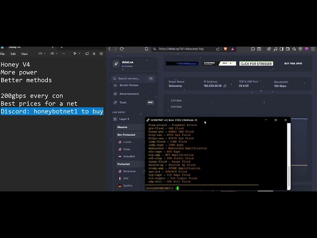 Honey C2 vs DSTAT | BEST EXPLOIT/SOURCE CODES | DDOS BEST C2/BOTNET/API 2026 | L4 & L7 | BEST BYPASS