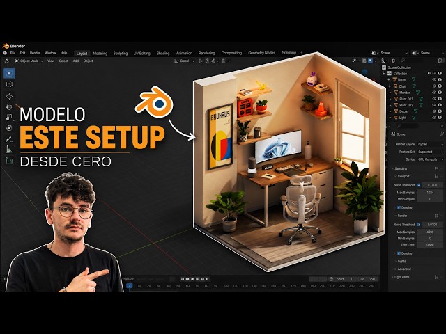 De cero a este setup en Blender