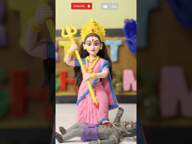 DIY Maa Durga with clay #clayarttutorial #anusharma #clay #shorts