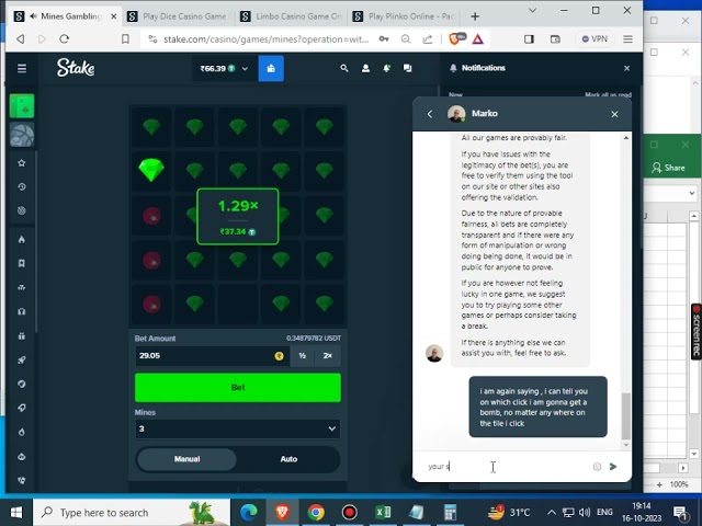 Stake.com , mines cheating , no matter wherever you click they will make you loose money
