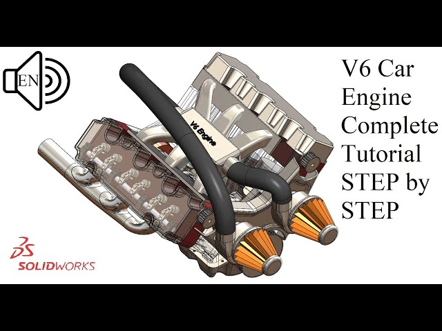 V6 Car Engine Complete Tutorial SolidWorks  STEP by STEP, Advanced Assembly