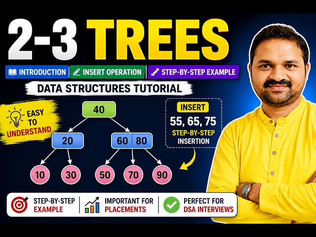 2-3 Trees | Introduction | Insert Operation | Step-by-Step Example | Data Structures Tutorial
