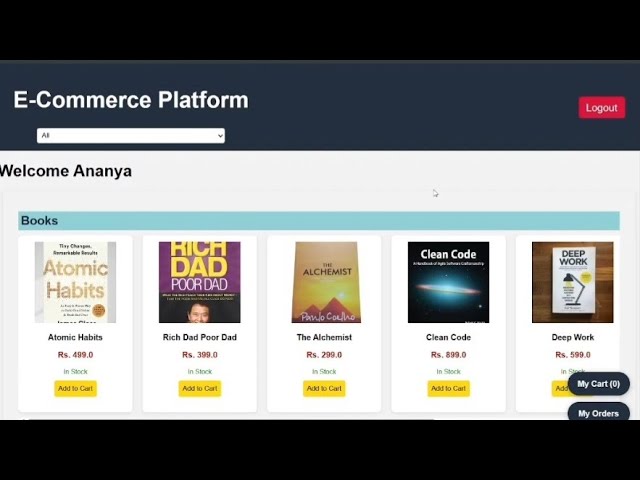 Ecommerce platform with apache Tomcat server | Java project