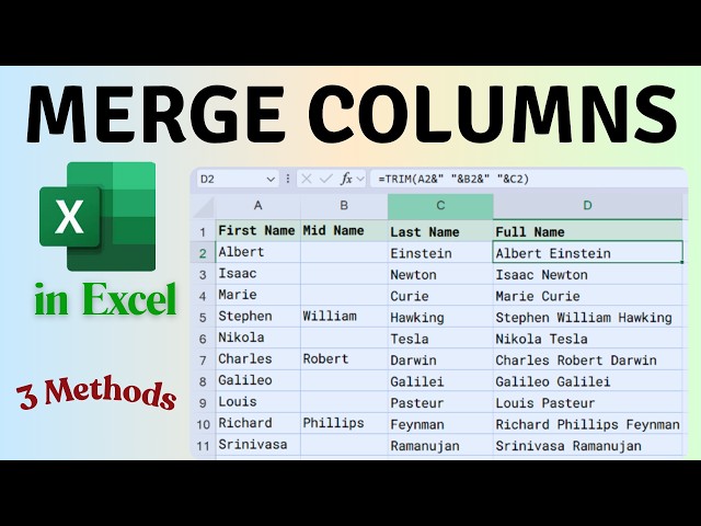 How to Merge Multiple Column Data into One Column in Excel