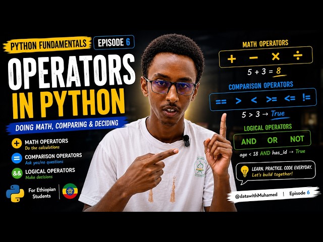 Python Operators በአማረኛ — ሂሳብ, Comparison & Logic Explained
