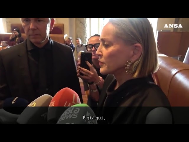 Sharon Stone in Rome at the Nobel Peace Summit: 'Human dignity is not an algorithm'