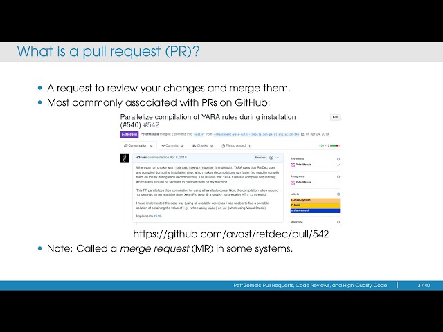 Pull Requests, Code Reviews, and High-Quality Code | Petr Zemek