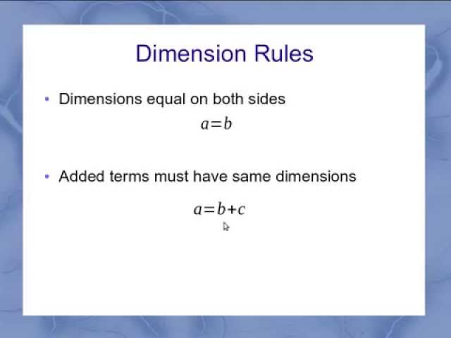 Dimensional Analysis - in physics