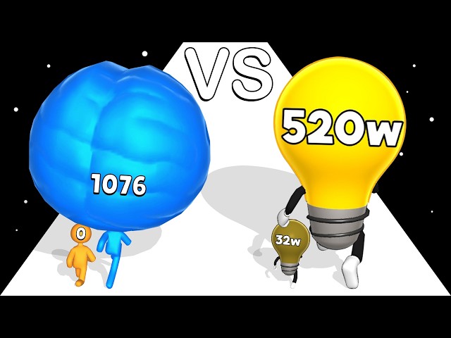 Watt The Bulb VS Big Brain Run: Level Up Runner Part 2 (Max Level)