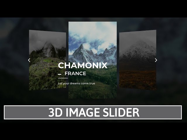 Image Slider:3D Image Slider | Responsive Touch Slider using HTML CSS & JS | Source code