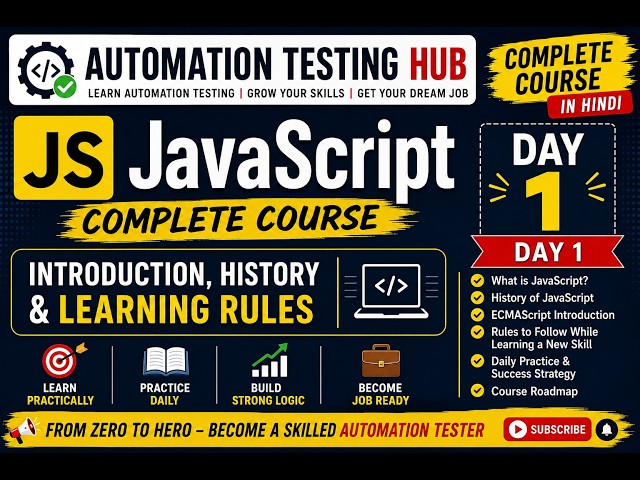 Learn JavaScript from Scratch | Day 1 | Complete Beginner Course in Hindi