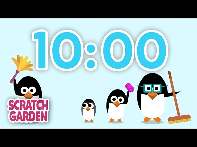 The Ten-Minute Clean Up Timer Song | 10 Minute Count Down | Scratch Garden