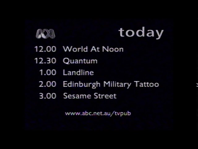 ABC TV - Monday Morning and Afternoon Programme Schedules (8/6/1998)