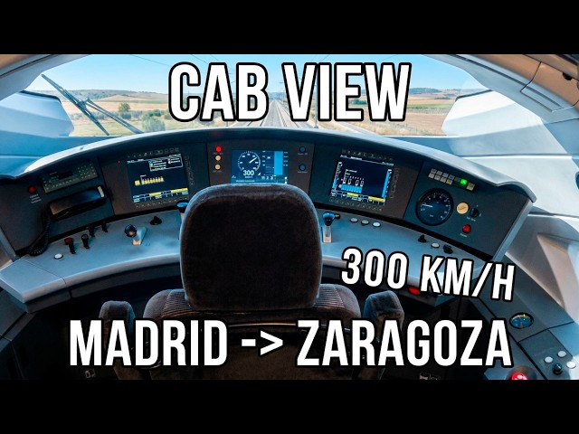 High-Speed CAB RIDE: Madrid to Zaragoza | Renfe AVE 103 [ASMR]