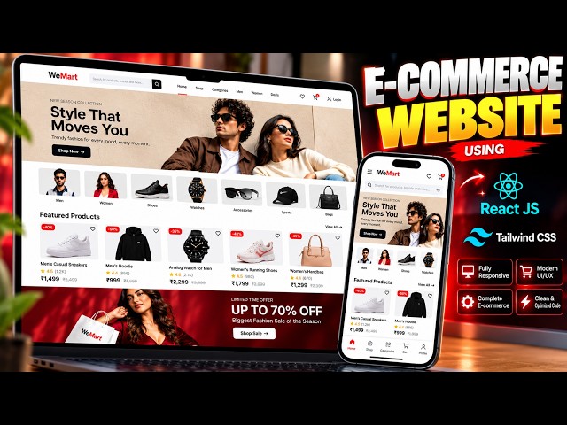 I Built a Premium E-Commerce Website with React JS & Tailwind CSS 🔥 | Full Website UI
