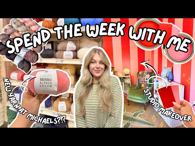 Studio Vlog ⭐️🎨🧶 cozy y2k office update, new Michael’s yarn?! & best color combo hack