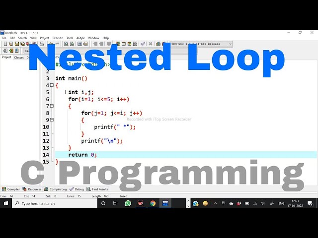 C Language Tutorial :- 9 Nested Loop || Example of nested loop #CProgramming