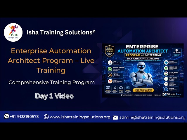 Automation Architect Day 1 video on 18th June 2026.Contact/WhatsApp us on +91- 9133190573 to enroll