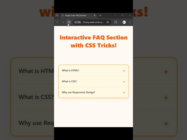 Design an Interactive FAQ Section with CSS Tricks | HTML CSS Accordion!