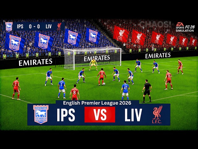 5 Sep, 2026 | Ipswich Town vs Liverpool | Premier League 2026 | IPS vs LIV 4k60fps FC26 Simulation
