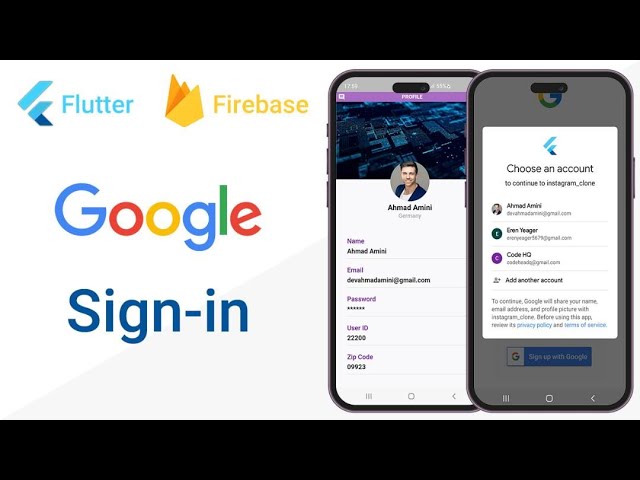 Flutter Google sign in with Firebase & Flutter login page UI