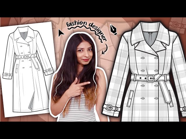 Draw a Trench Coat: Easy Adobe Illustrator flat sketch tutorial