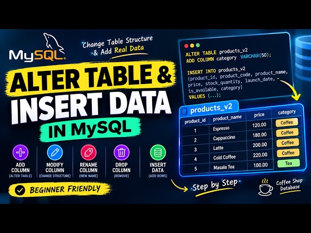 MySQL ALTER TABLE  & INSERT INTO
