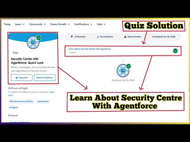 Security Center with Agentforce Quick Look | Learn About Security Center with Agentforce | Quiz