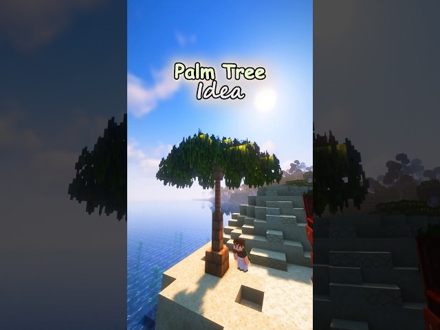 How to make a Simple Palm Tree in Minecraft Tutorial! #minecraft