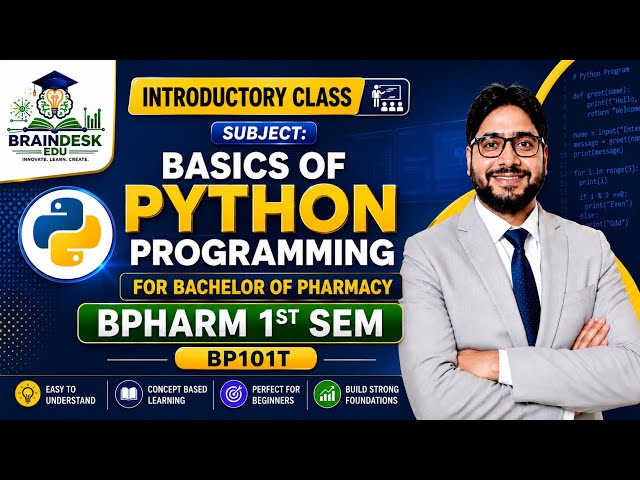 Introductory Class: Basics of Python Programming for Pharmaceutical Sciences