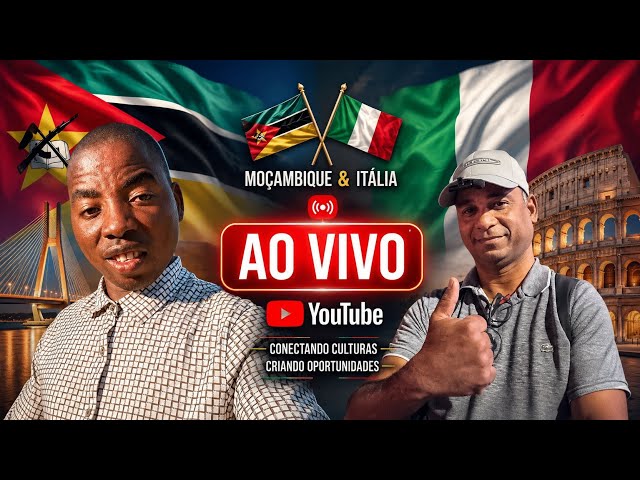 Moçambique e Itália juntos ao vivo, venha interagir connosco.