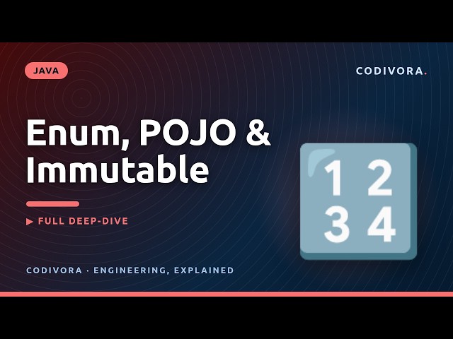 Java Enum, POJO & Immutable Class Explained