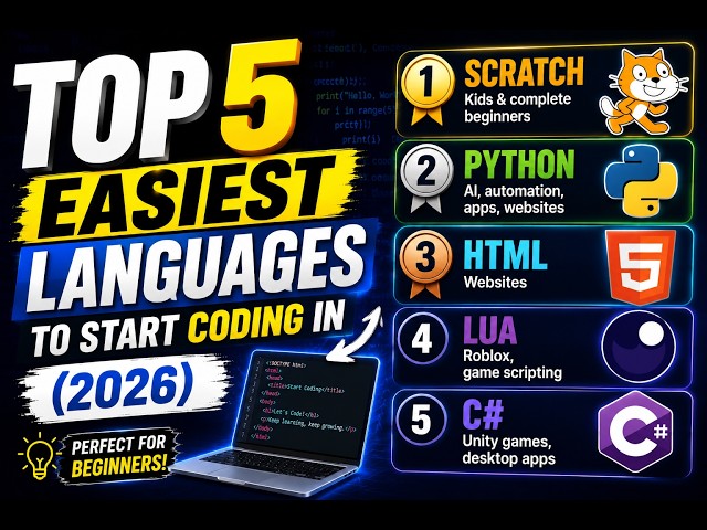 Top 5 Easiest Languages to Start Coding in (2026)