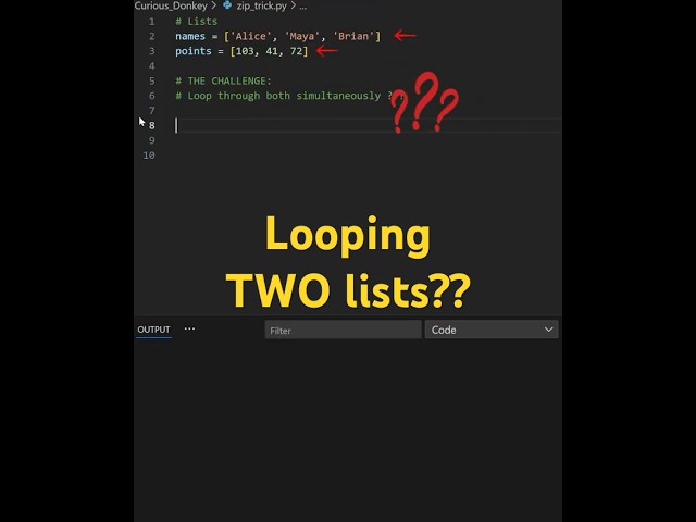 Loop Through Two Lists at Once? The Python Zip Trick!