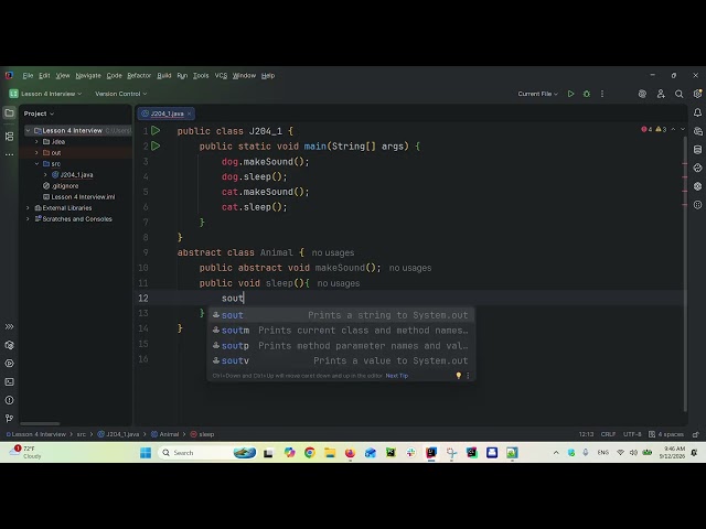 J204 1 Java 2 Interview Lesson 4