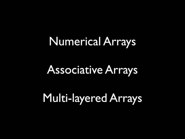 PHP in 60 - Arrays