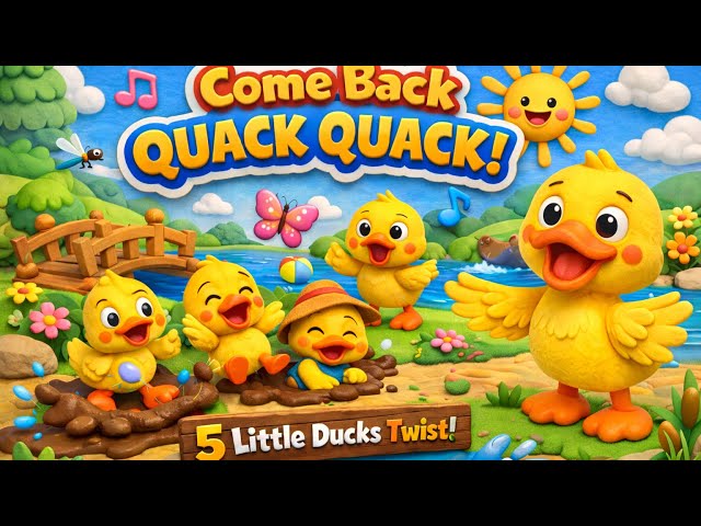 Come Back Quack Quack! 🦆 The Silliest Duck Song Ever | 5 Little Ducks Twist | Funny Kids Songs