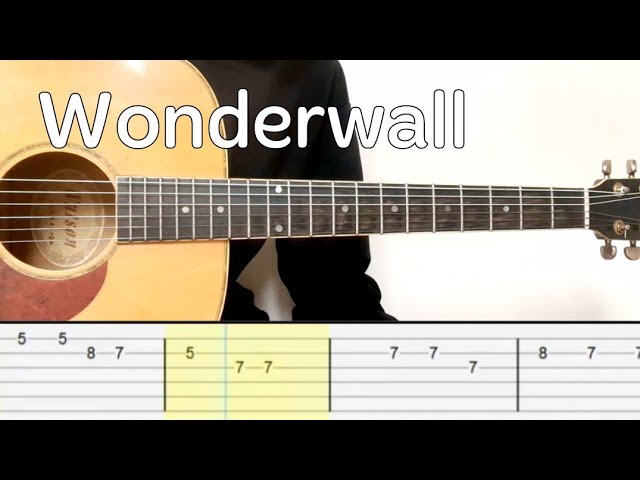 Oasis - Wonderwall (Easy Guitar Tutorial Tabs)