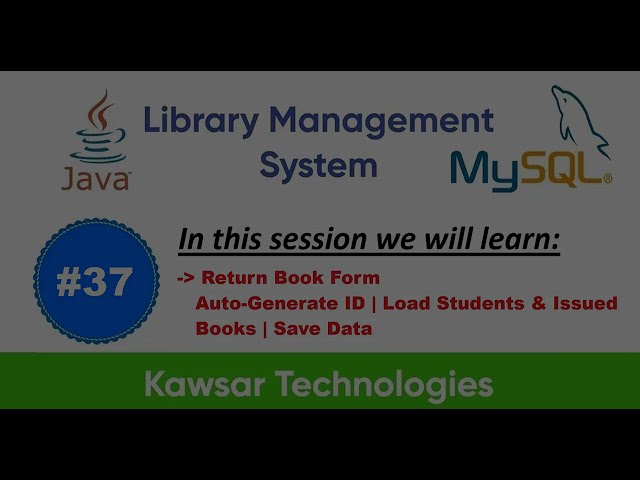 Part 37 - Java Swing Library System | Return Book Form, Auto ID & Load Reference Data to ComboBox